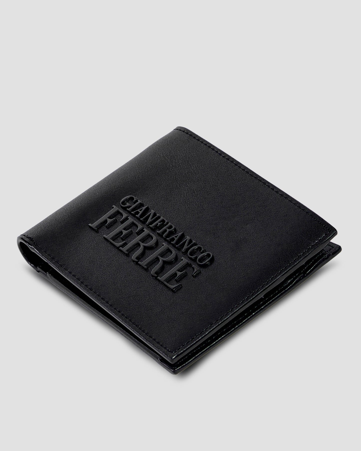 Brand Lettering Embellished Bifold Wallet - Three Slots