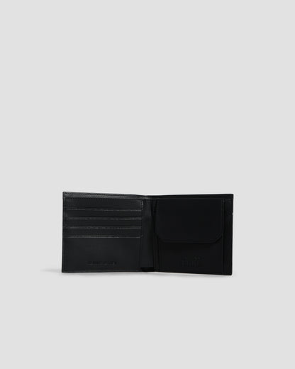 Metal Brand Embossed Bifold Wallet - Four Slots