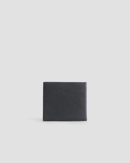 Metal Brand Embossed Bifold Wallet - Four Slots
