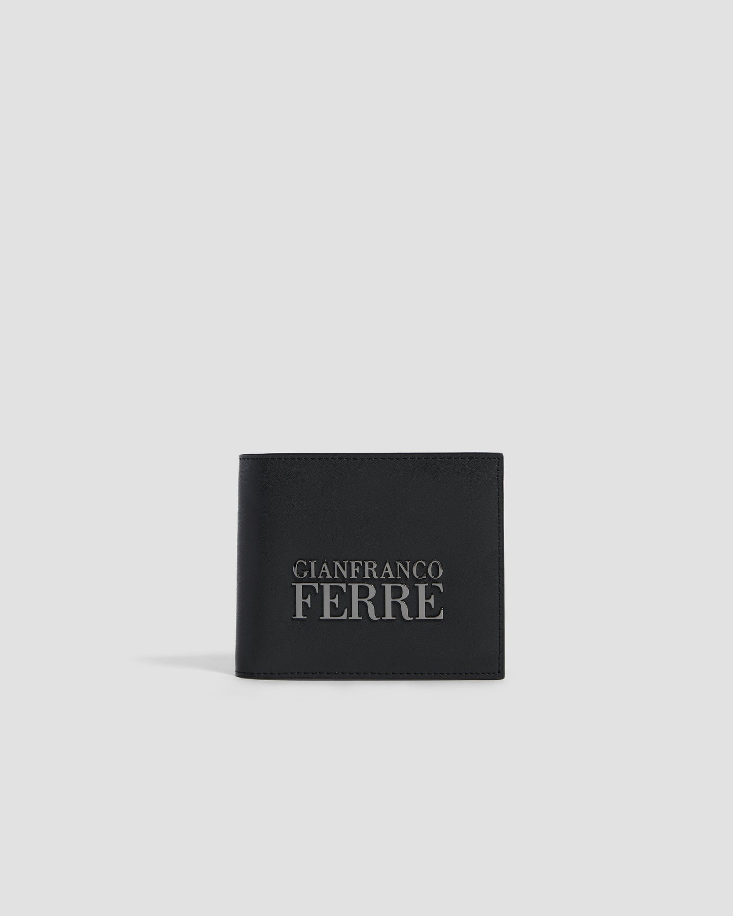 Brand Embellished Bifold Wallet - Six Slots
