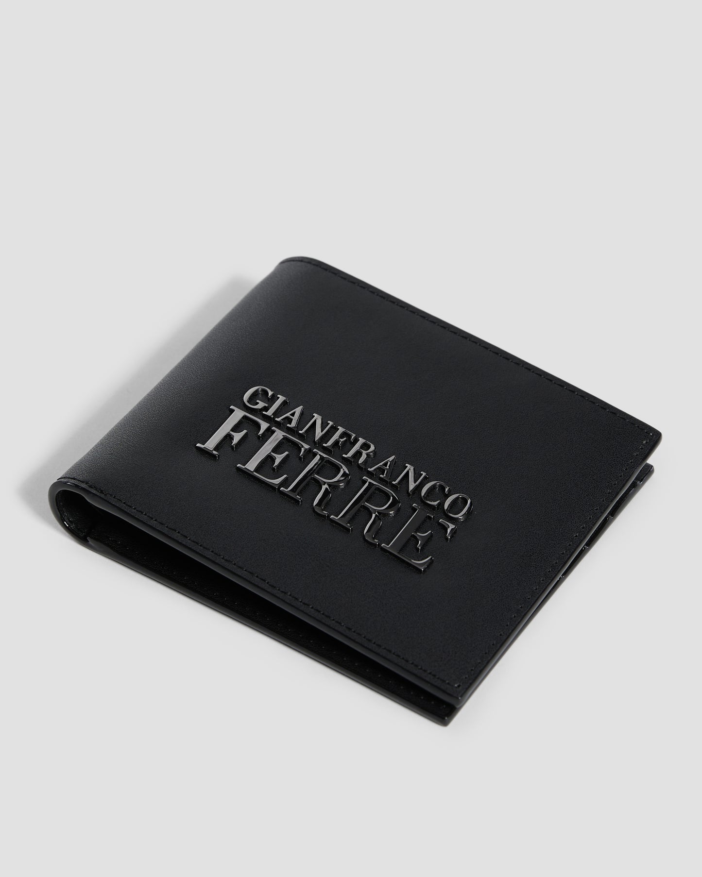 Brand Embellished Bifold Wallet - Six Slots