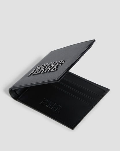 Brand Embellished Bifold Wallet - Six Slots