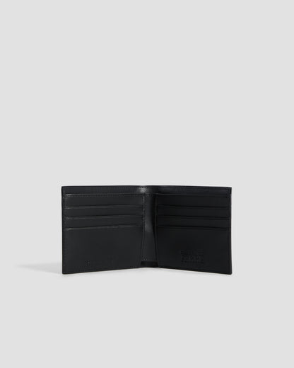 Brand Embellished Bifold Wallet - Six Slots
