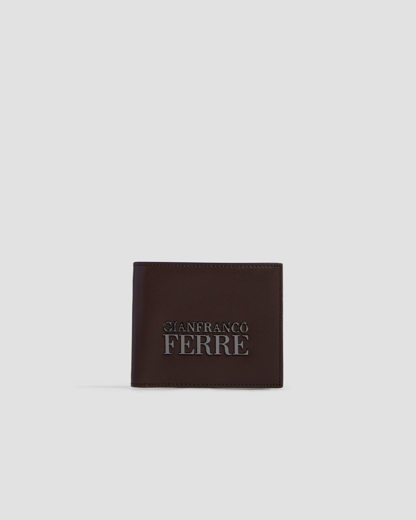 Brand Embellished Bifold Wallet - Six Slots