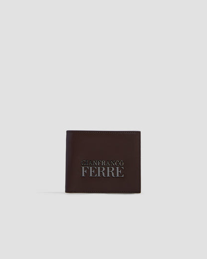 Brand Embellished Bifold Wallet - Six Slots