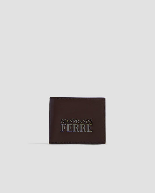 Brand Embellished Bifold Wallet - Six Slots