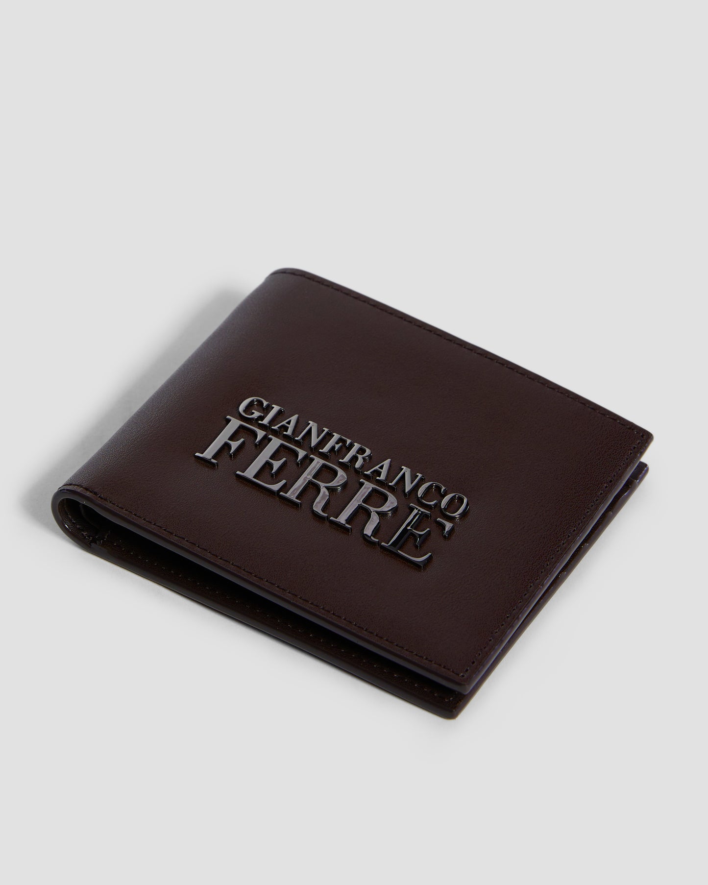 Brand Embellished Bifold Wallet - Six Slots