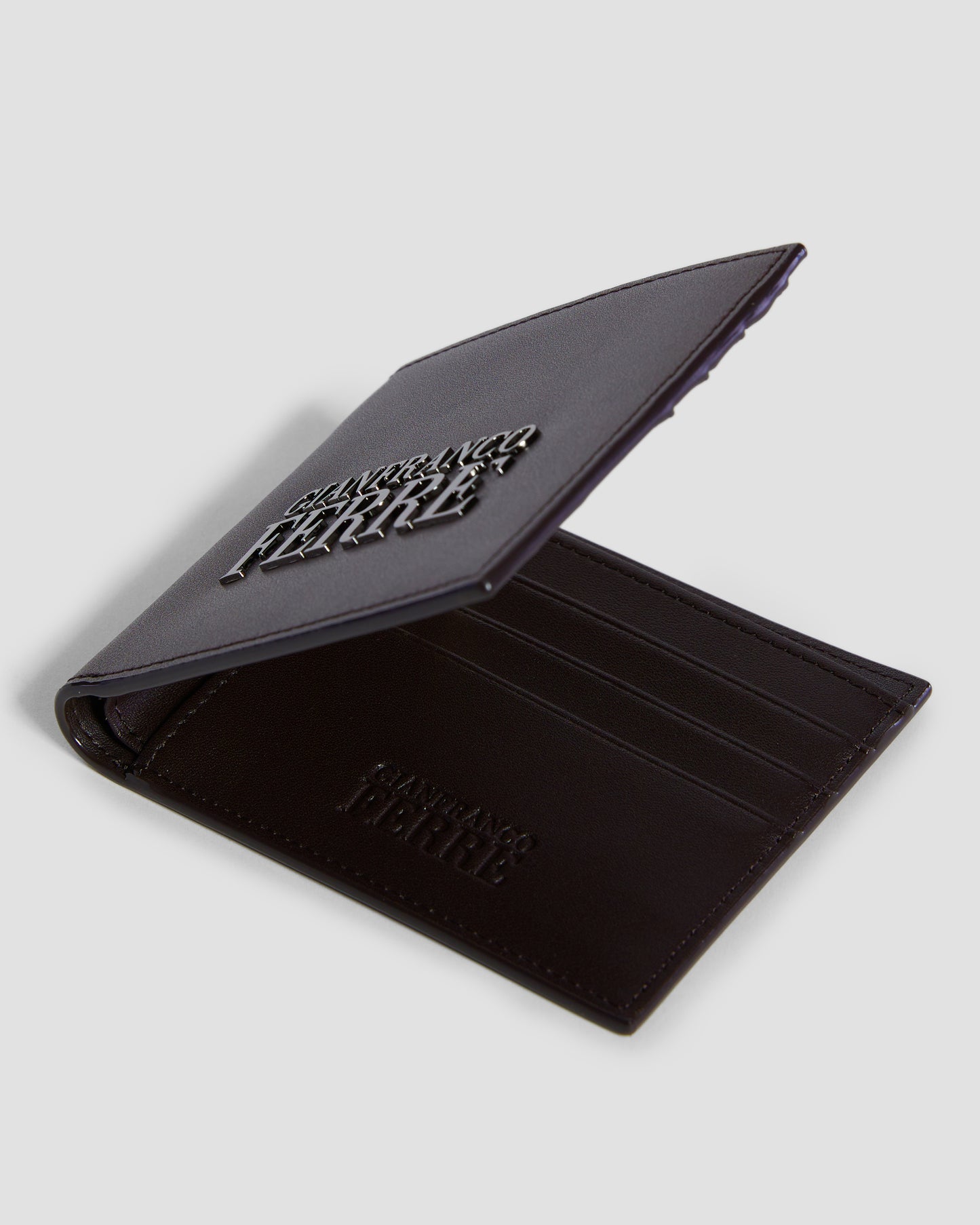 Brand Embellished Bifold Wallet - Six Slots