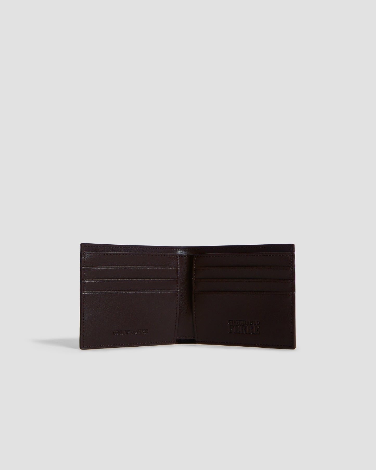 Brand Embellished Bifold Wallet - Six Slots