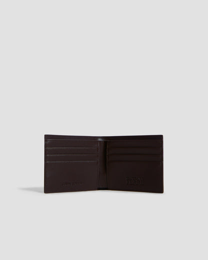 Brand Embellished Bifold Wallet - Six Slots