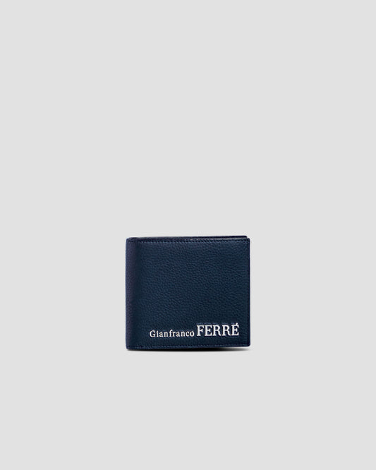 Metal Brand Lettering Embellished Bifold Wallet - Four Slots