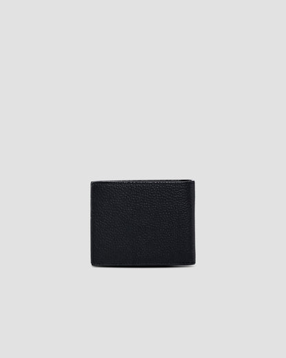 Metal Brand Embellished Bifold Wallet - Three Slots