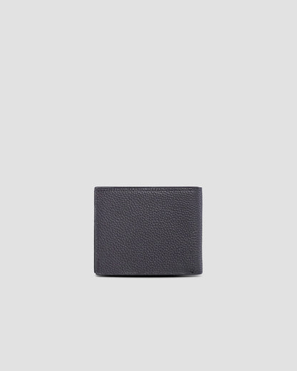 Metal Brand Embellished Bifold Wallet - Three Slots