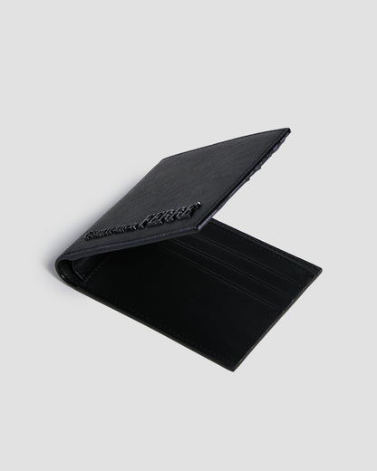 Embellished Textured Bifold Wallet - Six Slots