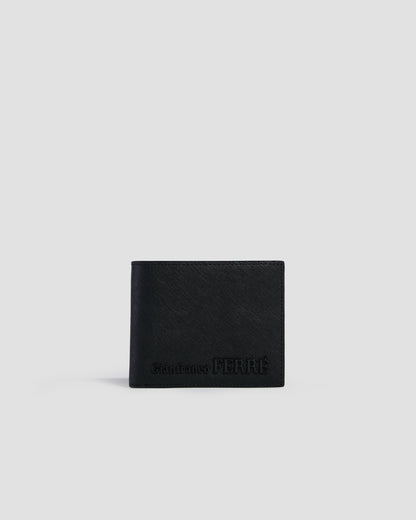 Embellished Textured Bifold Wallet - Six Slots