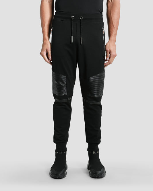 Leather Paneled Track Pants