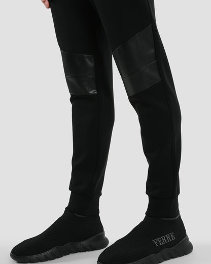 Leather Paneled Track Pants