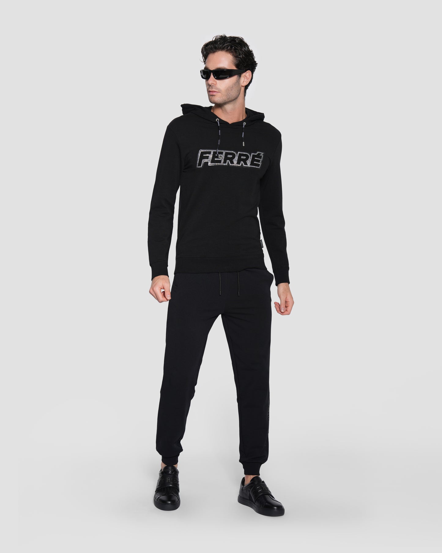 Embellished Logo Hoodie Jacket
