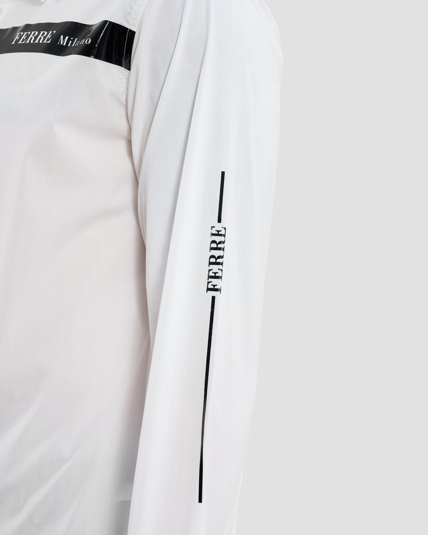 Patent Finish Brand Print Shirt