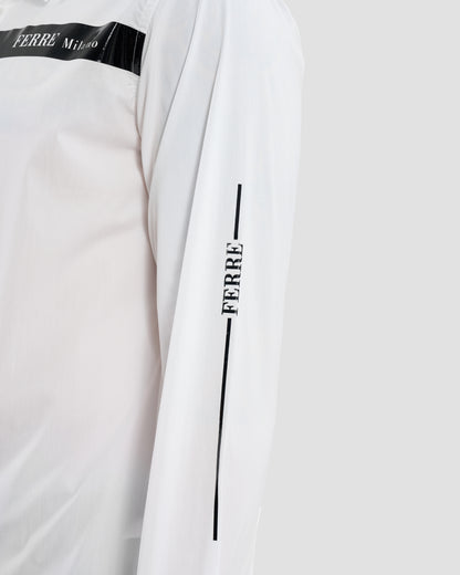 Patent Finish Brand Print Shirt