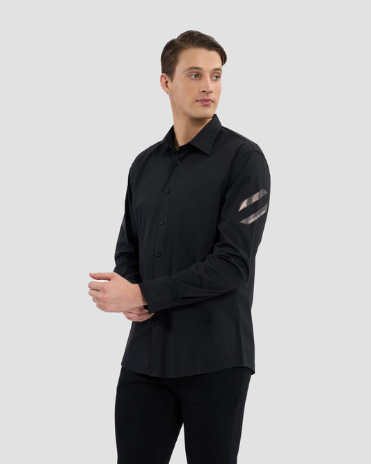 Monochrome Gothic Logo Print Shirt