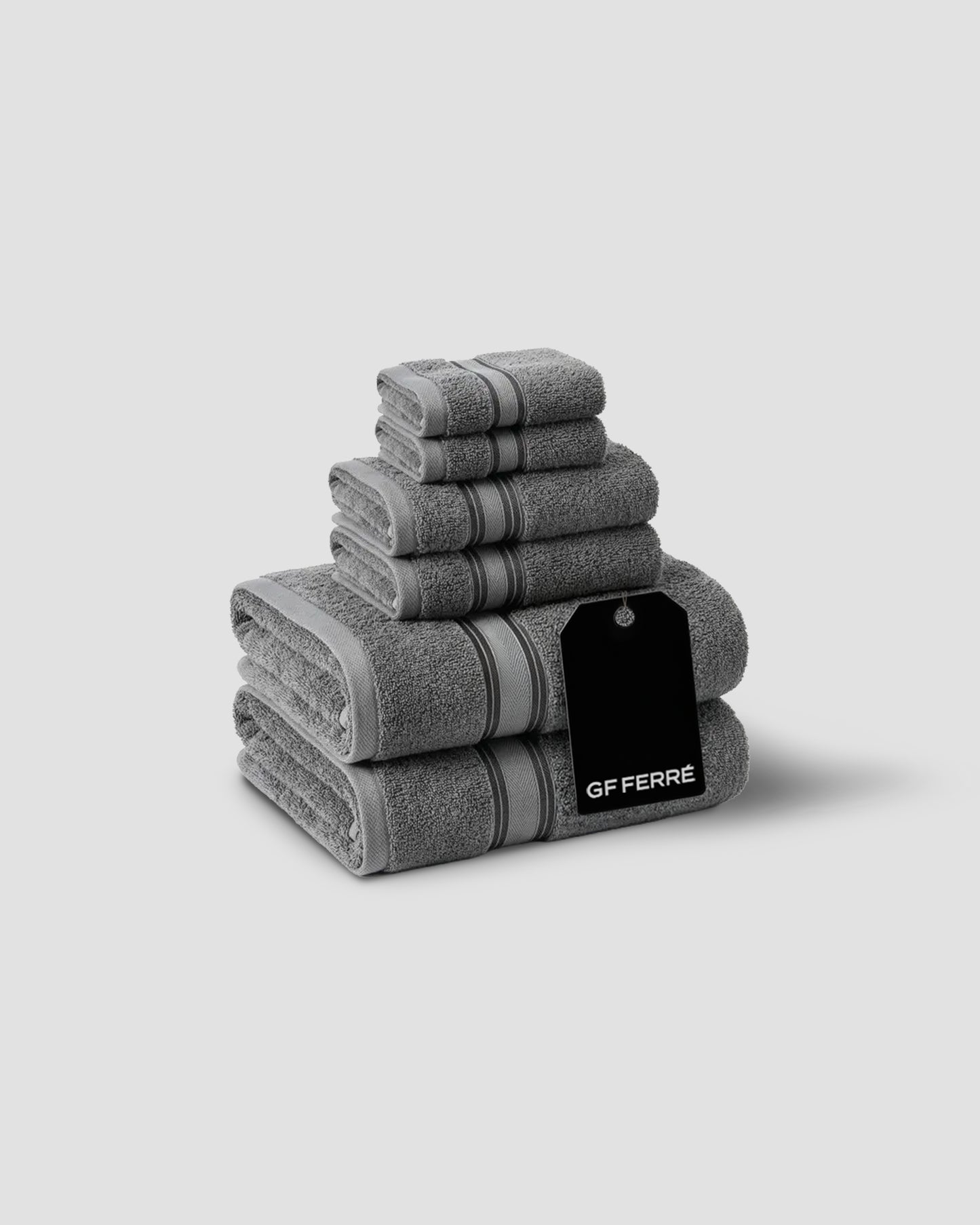 GF Ferre Plush Cotton Slate Bath Towel Set