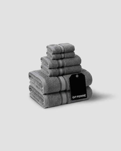 GF Ferre Plush Cotton Slate Bath Towel Set