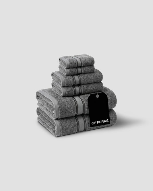 GF Ferre Plush Cotton Slate Bath Towel Set