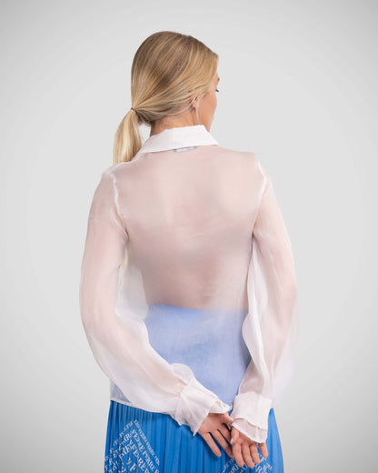 White Sheer Silk Shirt