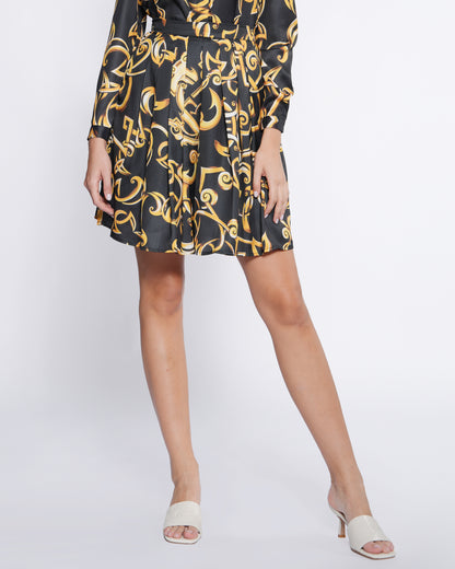 Gold Baroque Pleated Skirt