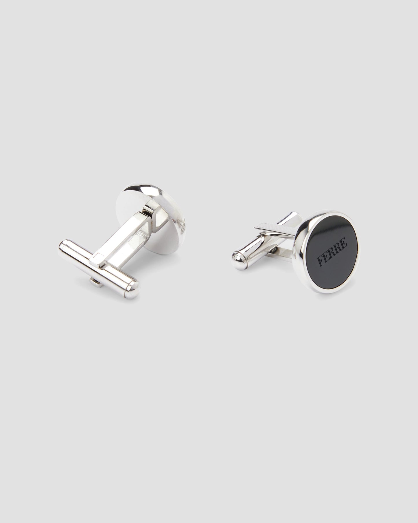 Logo-Engraved Round Cufflinks