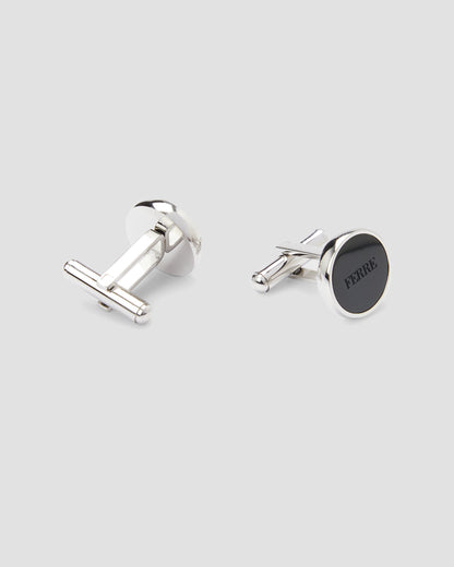 Logo-Engraved Round Cufflinks
