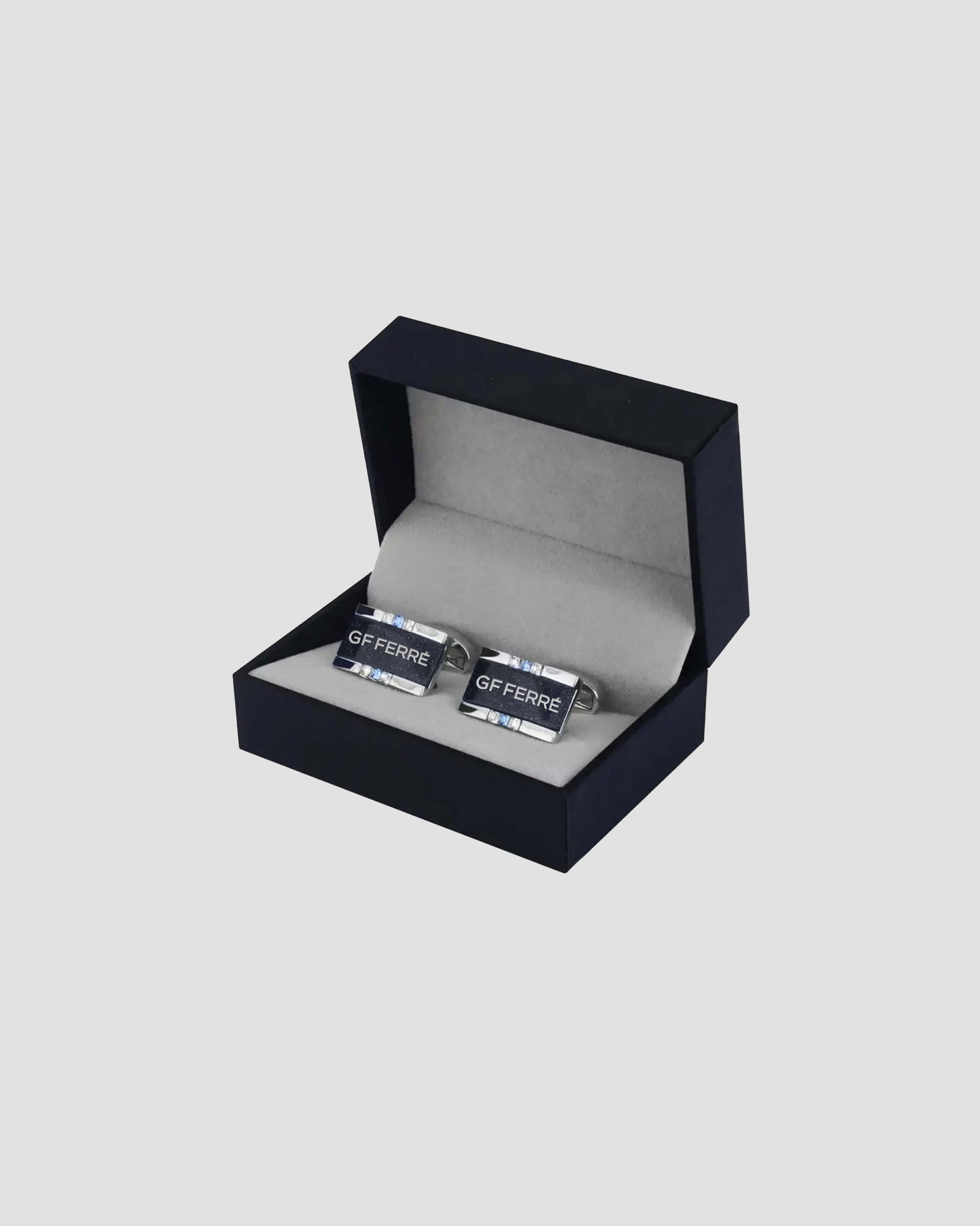 GF Ferre Sartorial Onyx & Crystal Cufflinks
