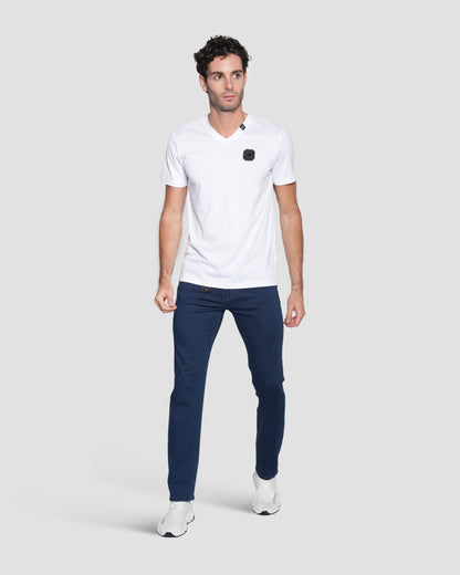 Vertical Brand Printed Back T-Shirt