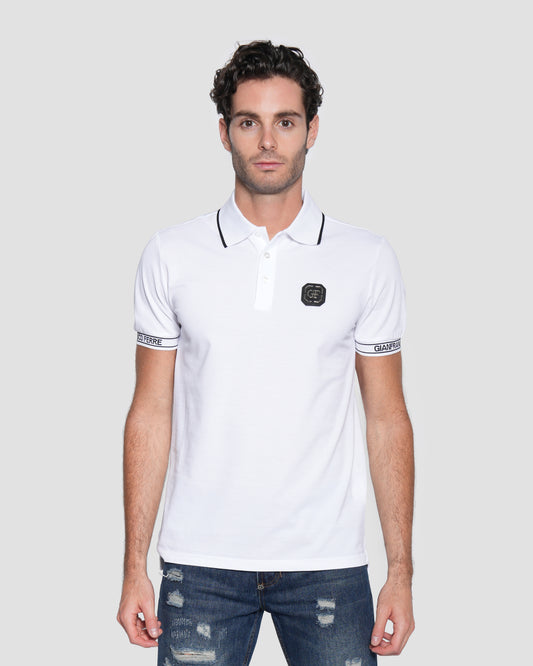 Jacquard Cotton Polo Shirt