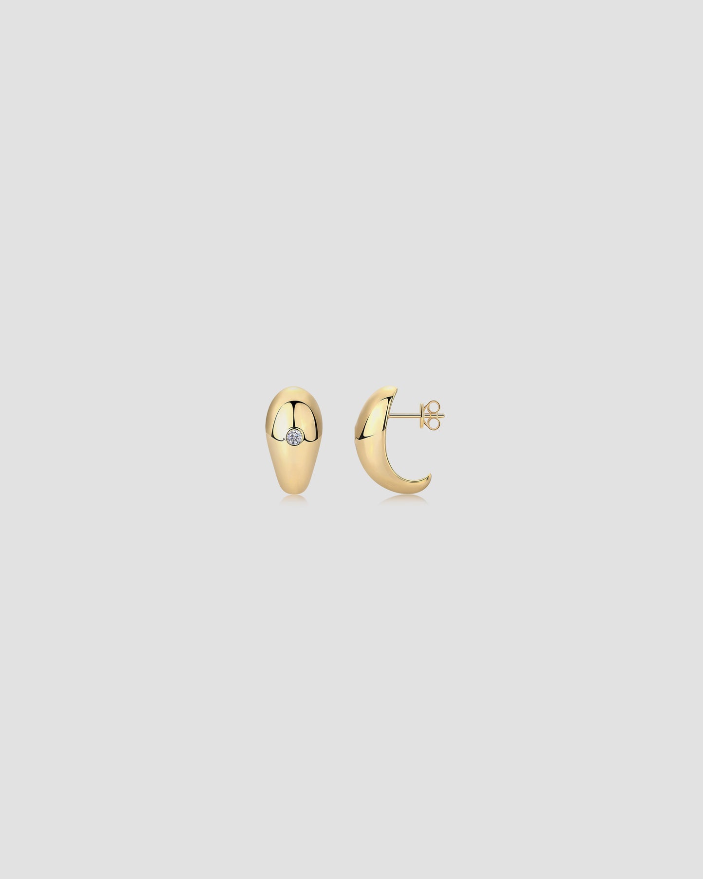 Gianfranco Ferre Sculptural Gold Stud Earrings