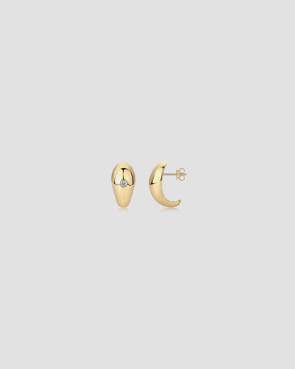 Gianfranco Ferre Sculptural Gold Stud Earrings