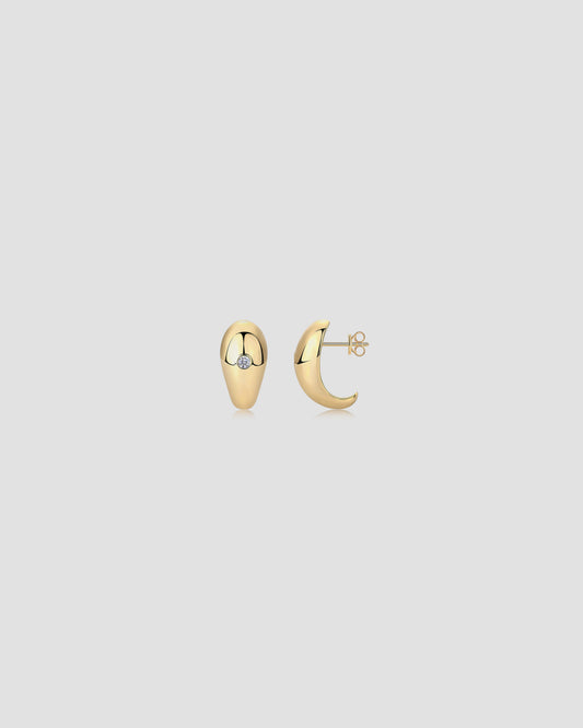 Gianfranco Ferre Sculptural Gold Stud Earrings