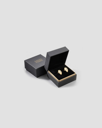 Gianfranco Ferre Sculptural Gold Stud Earrings
