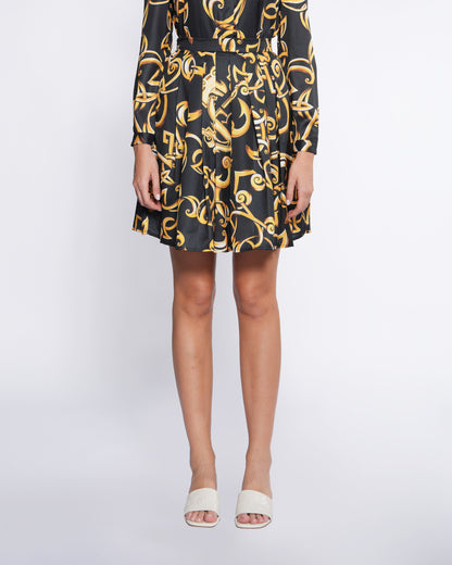 Gold Baroque Pleated Skirt