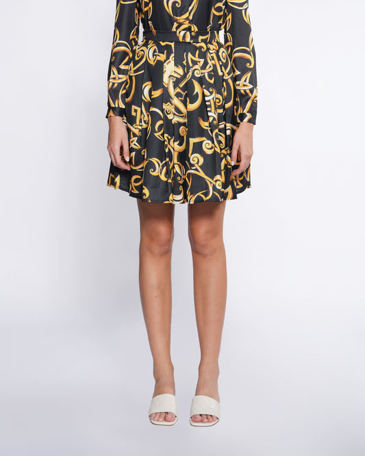 Gold Baroque Pleated Skirt