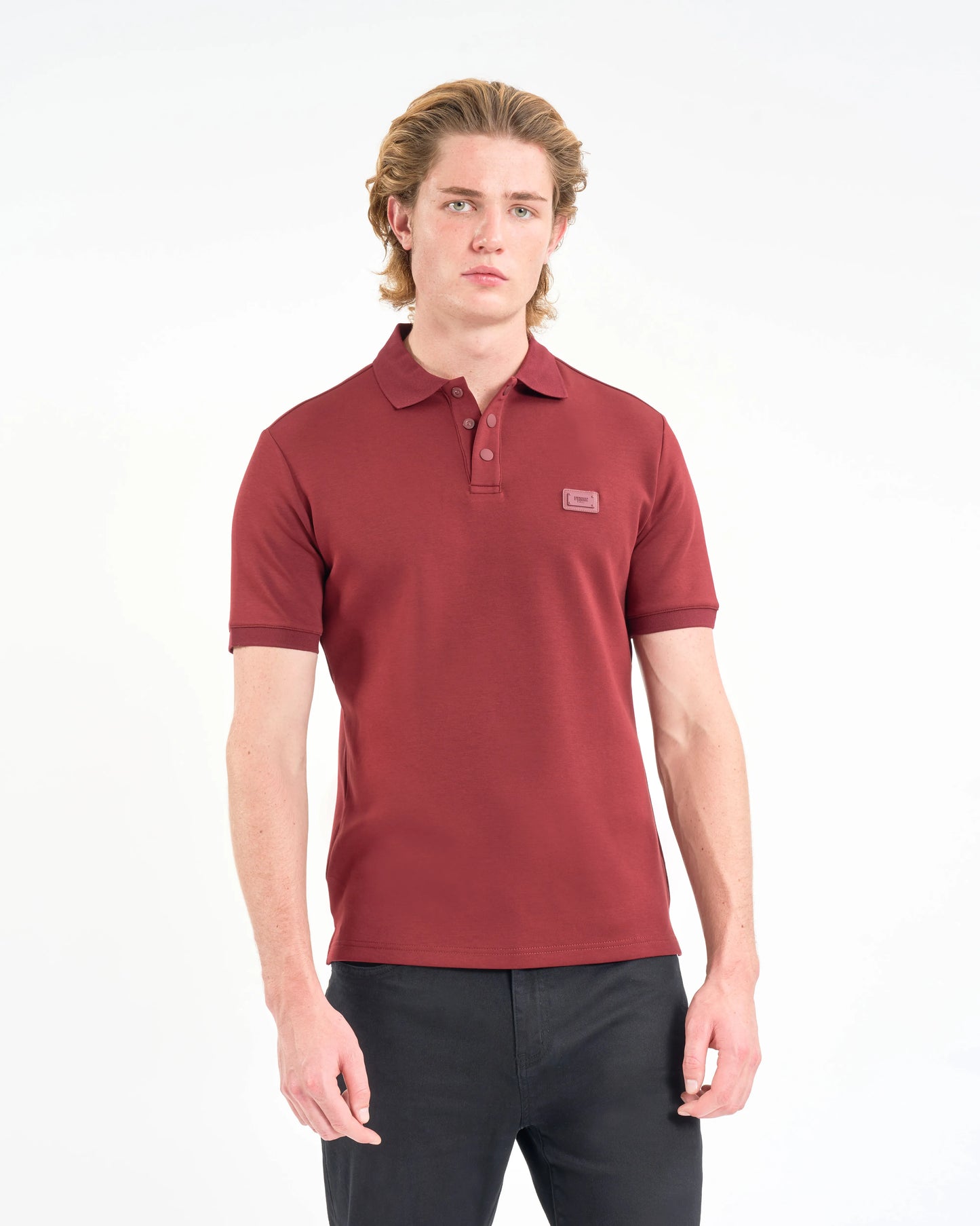 Crimson Red Plaque Polo Shirt