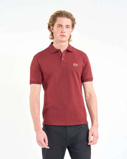 Crimson Red Plaque Polo Shirt