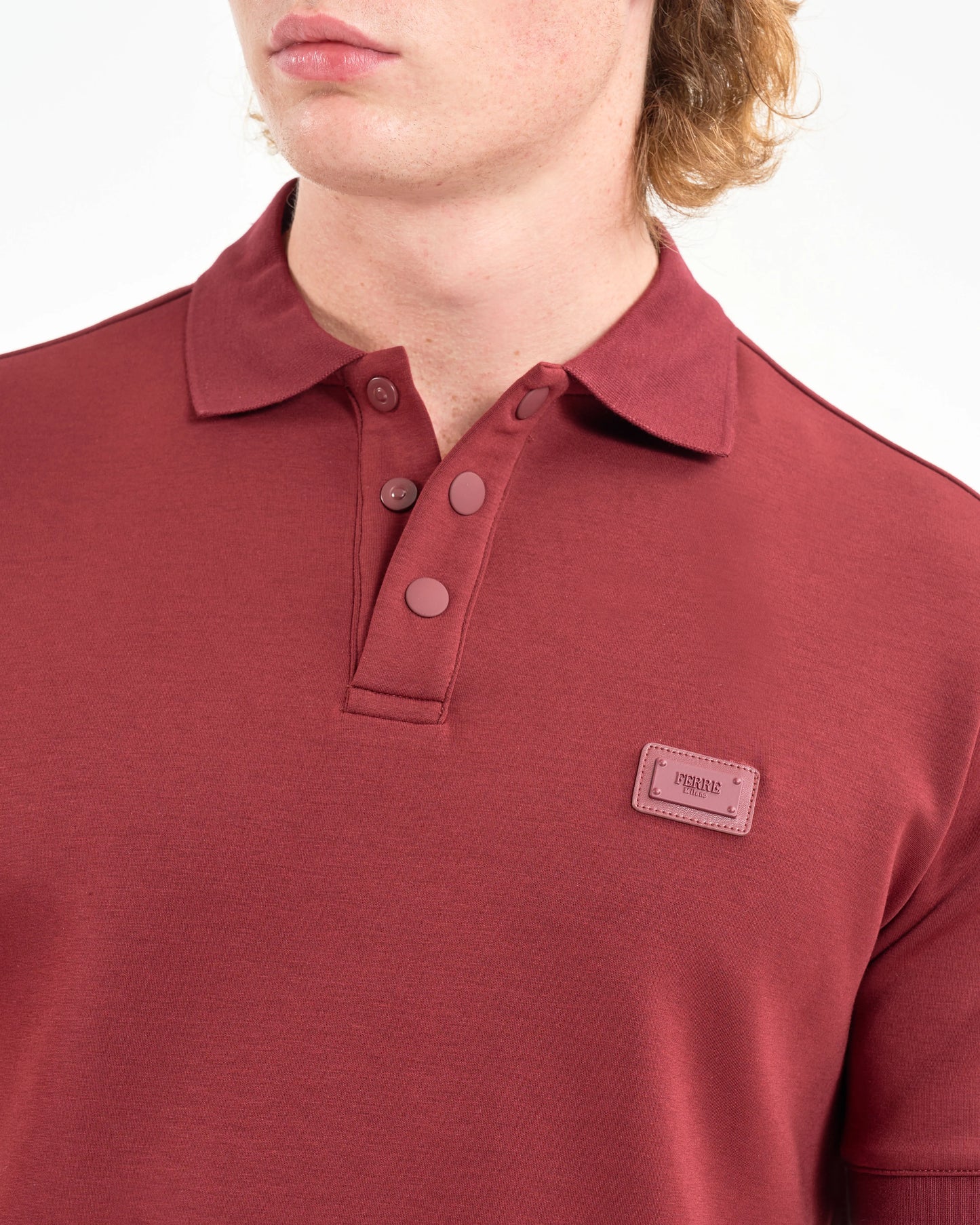 Crimson Red Plaque Polo Shirt