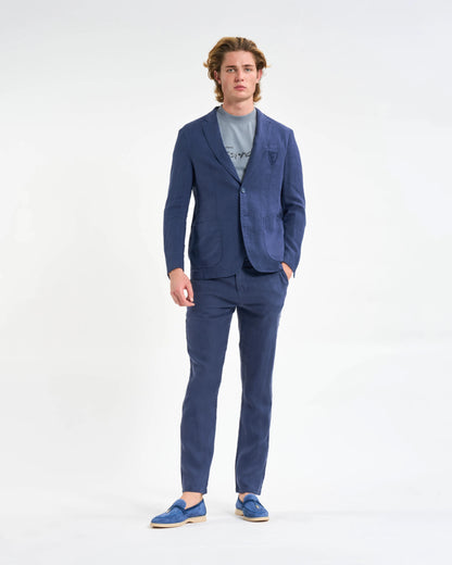 Indigo Linen Suit