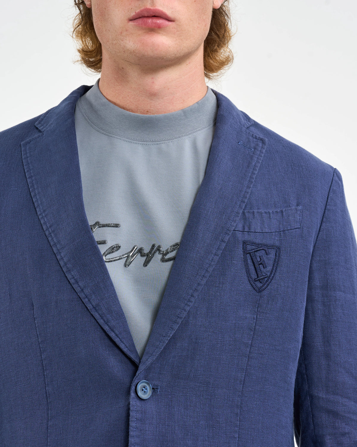 Indigo Linen Suit
