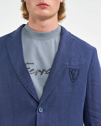 Indigo Linen Suit