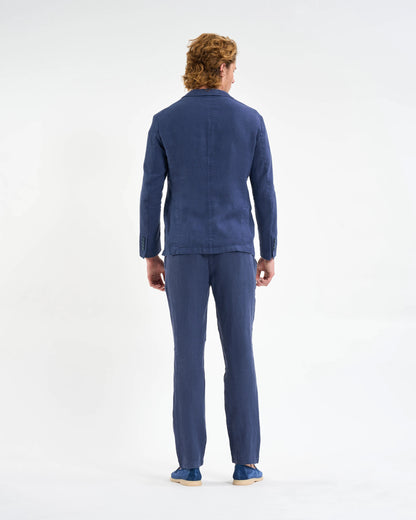 Indigo Linen Suit