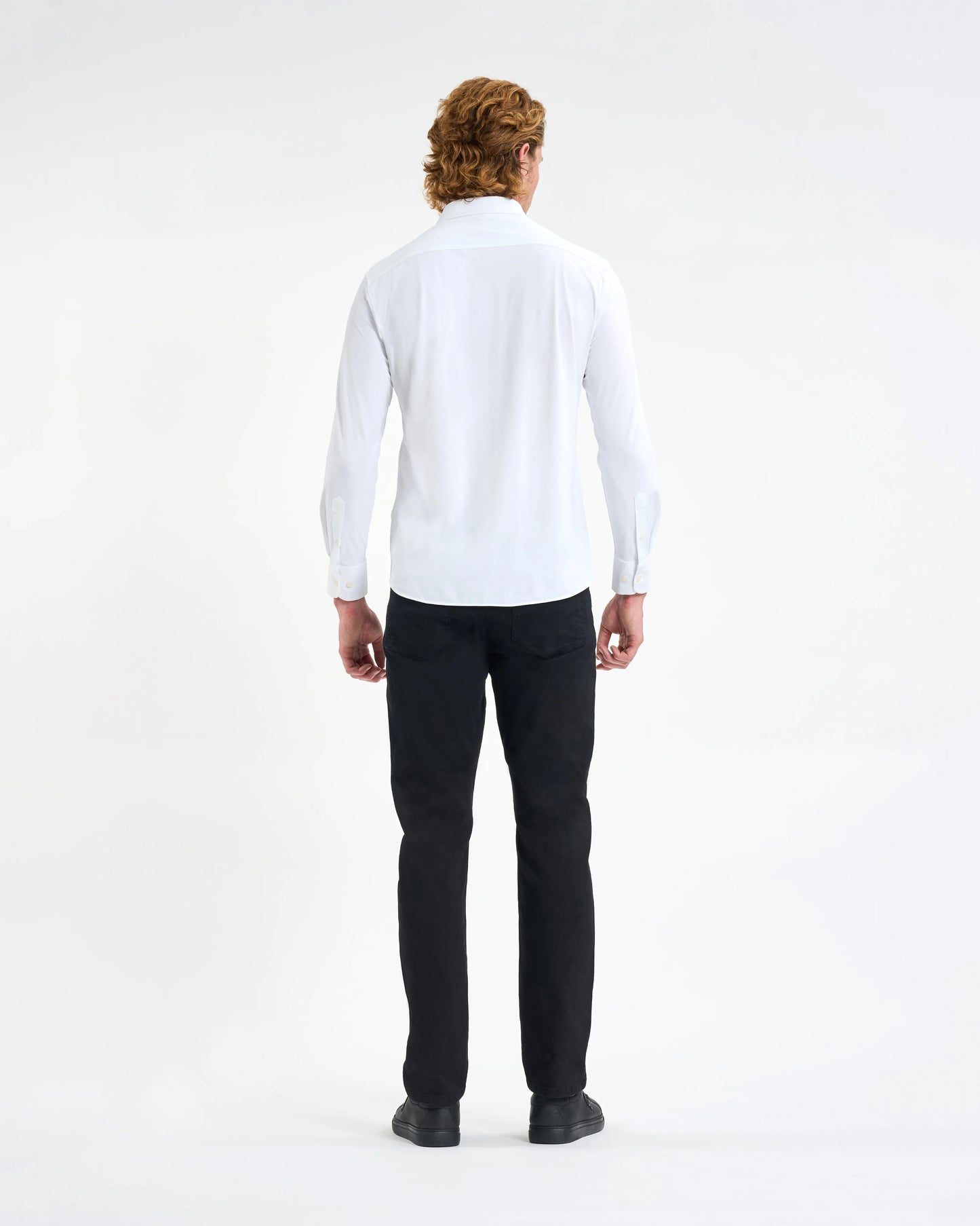 Pure White Script Embroidery Shirt