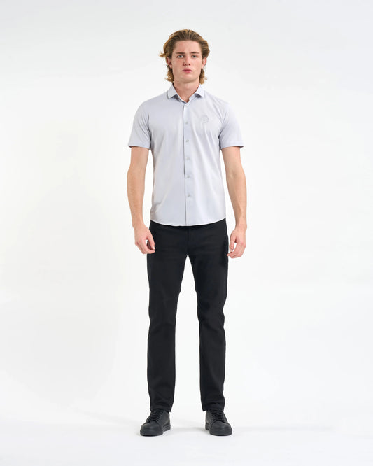 Light Mist Embroidered Crest Short-Sleeve Shirt